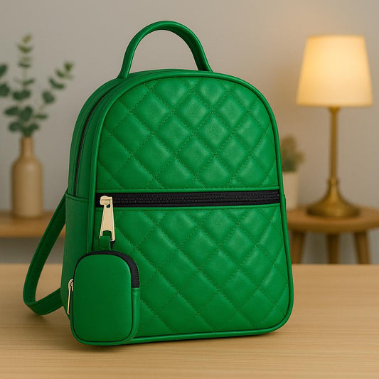 Elegant Quilted Backpack with Gold Hardware